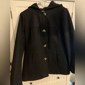 Women’s Anne Klein Wool Blend Coat with Hood